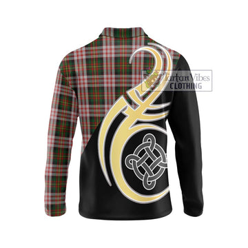 Carnegie Dress Tartan Long Sleeve Polo Shirt with Family Crest and Celtic Symbol Style