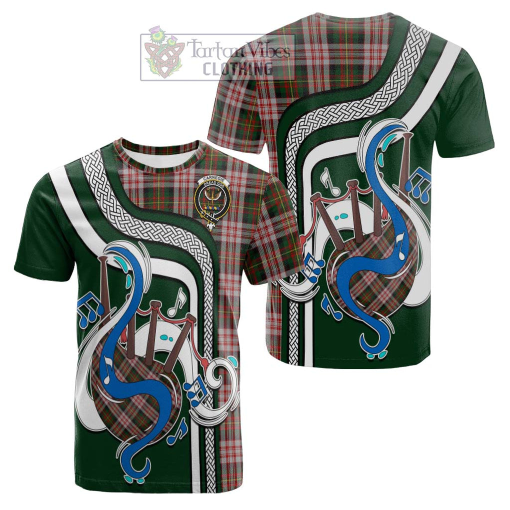 Tartan Vibes Clothing Carnegie Dress Tartan Cotton T-shirt with Epic Bagpipe Style