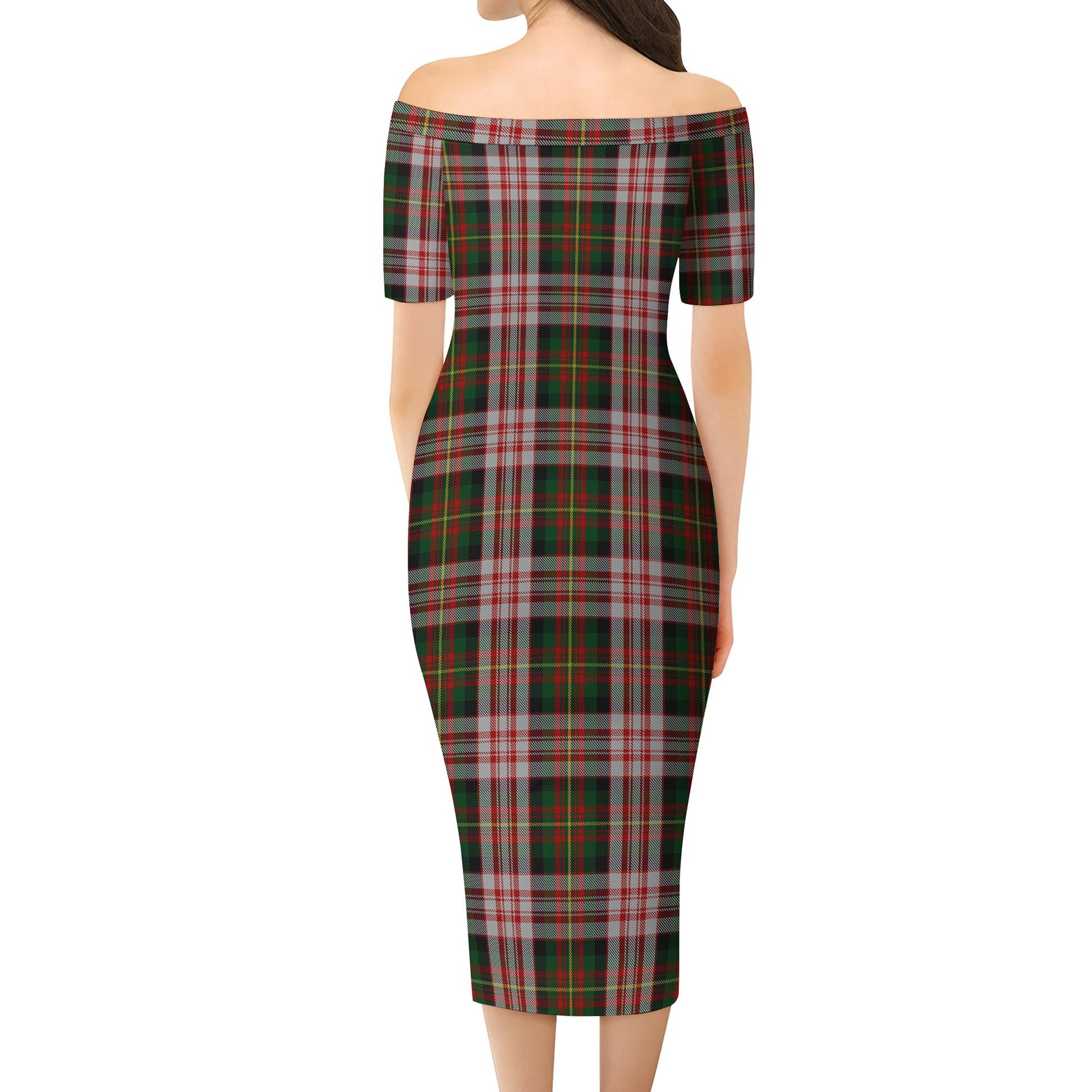 Carnegie Dress Tartan Off Shoulder Lady Dress - Tartanvibesclothing