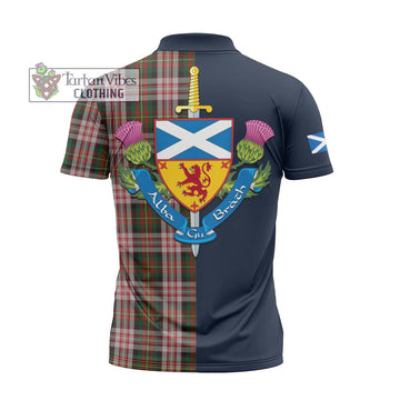 Carnegie Dress Tartan Zipper Polo Shirt Alba with Scottish Lion Royal Arm Half Style