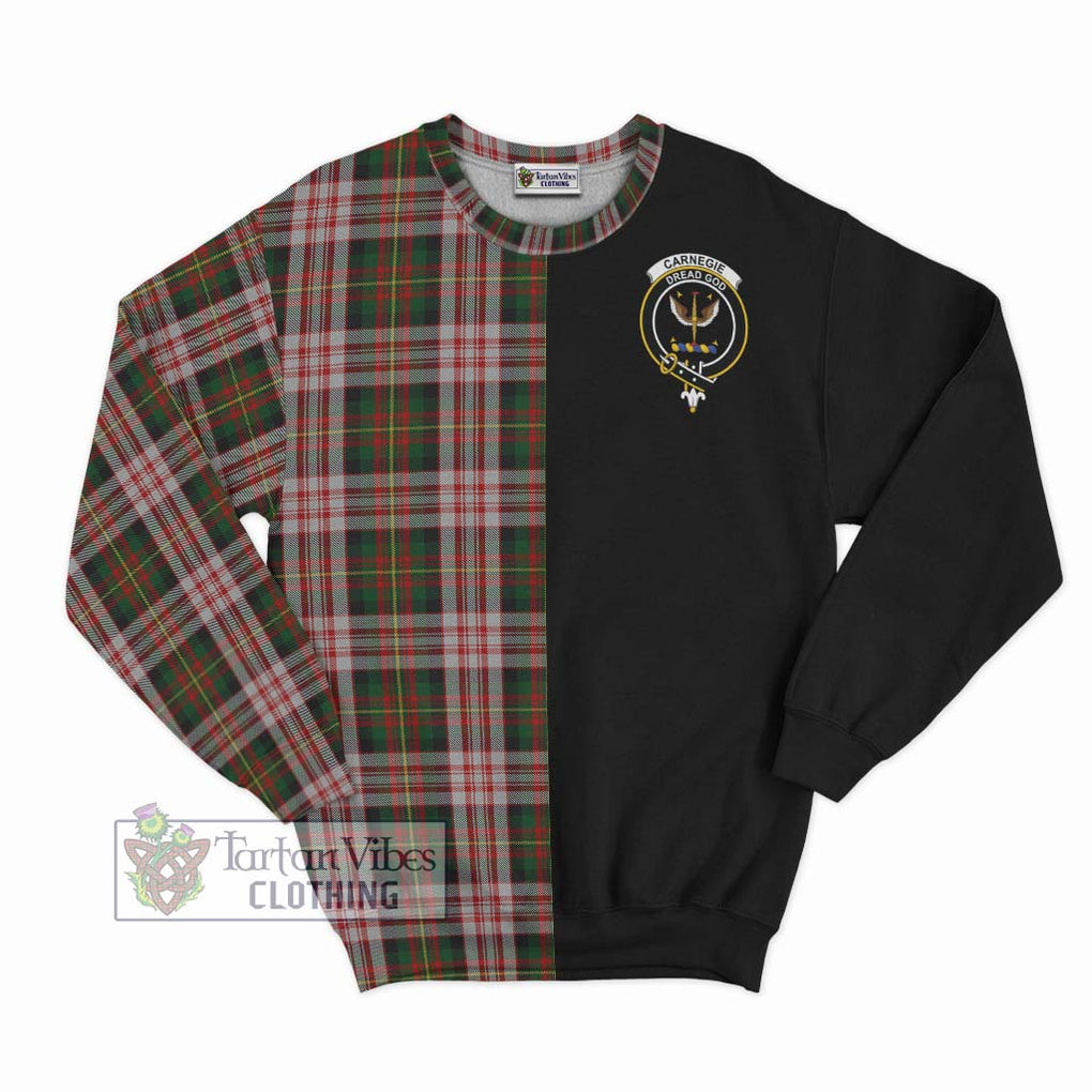 Carnegie Dress Tartan Sweatshirt with Family Crest and Half Of Me Style - Tartanvibesclothing Shop