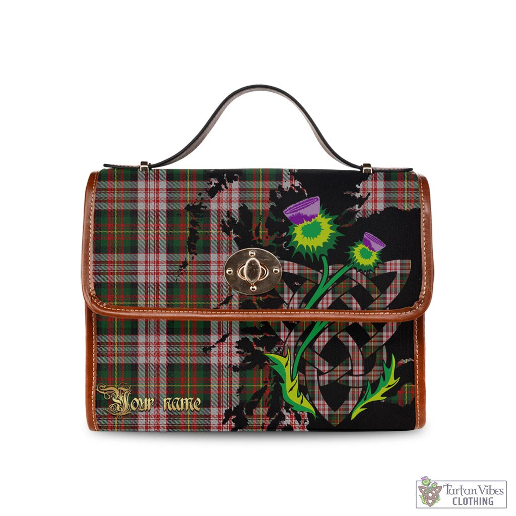 Tartan Vibes Clothing Carnegie Dress Tartan Waterproof Canvas Bag with Scotland Map and Thistle Celtic Accents