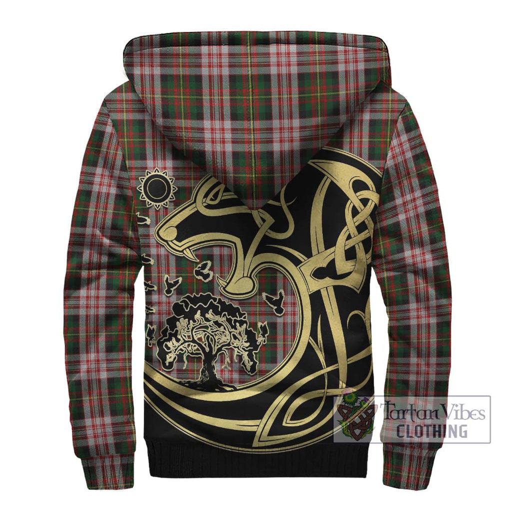 Carnegie Dress Tartan Sherpa Hoodie with Family Crest Celtic Wolf Style - Tartan Vibes Clothing