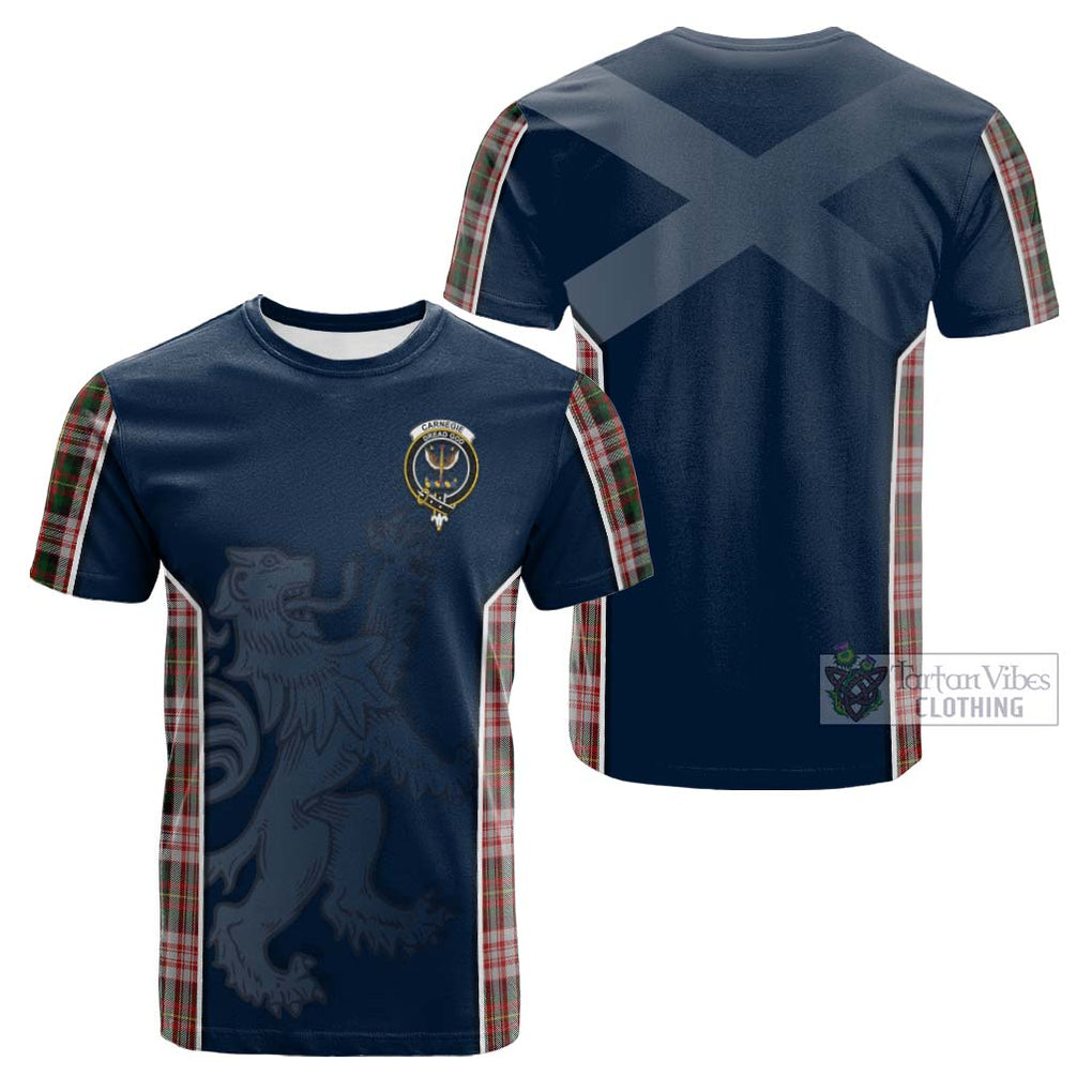 Tartan Vibes Clothing Carnegie Dress Tartan Cotton T-shirt with Family Crest and Lion Rampant Vibes Sport Style