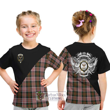 Carnegie Dress Tartan Kid T-Shirt with Family Crest and Military Logo Style