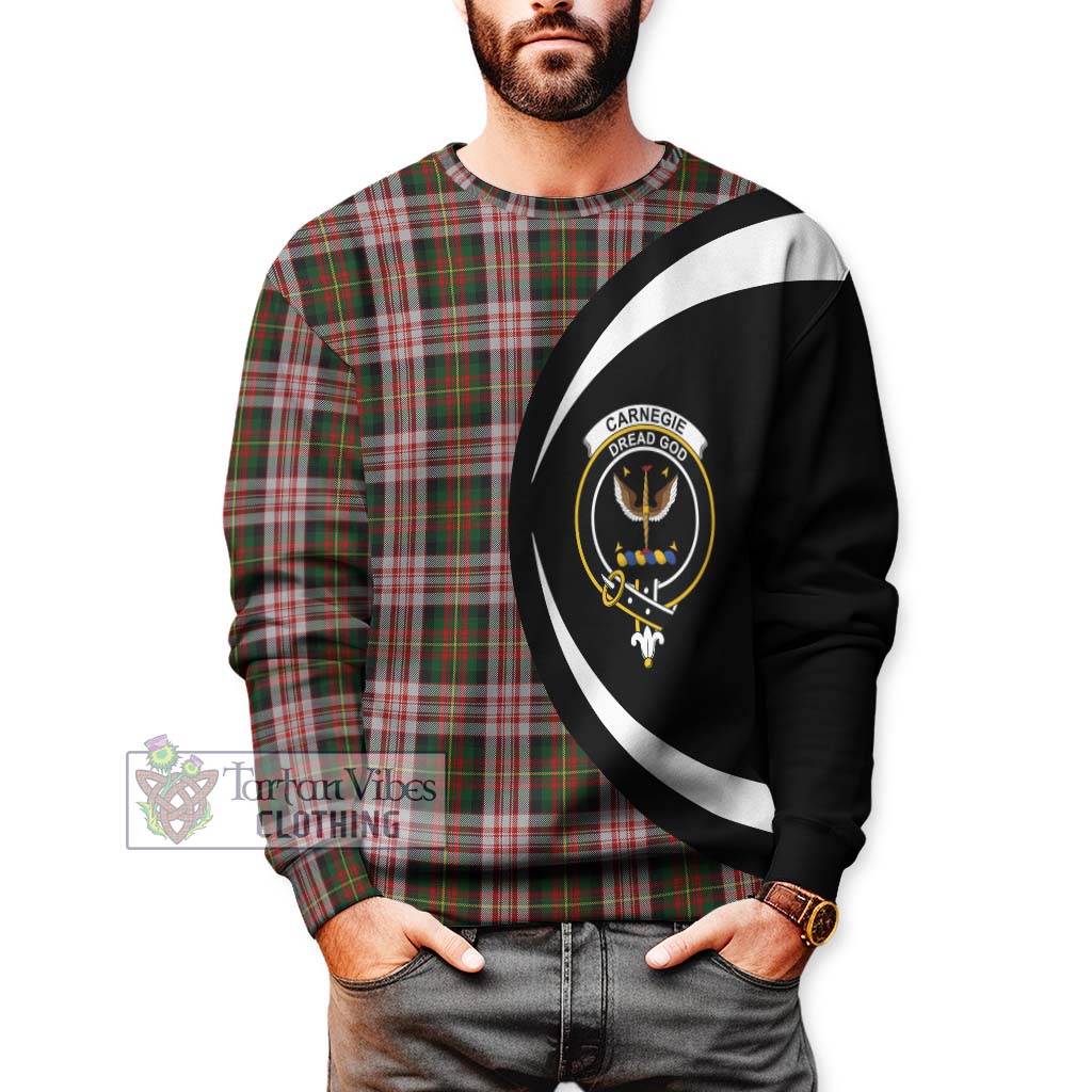 Carnegie Dress Tartan Sweatshirt with Family Crest Circle Style - Tartan Vibes Clothing