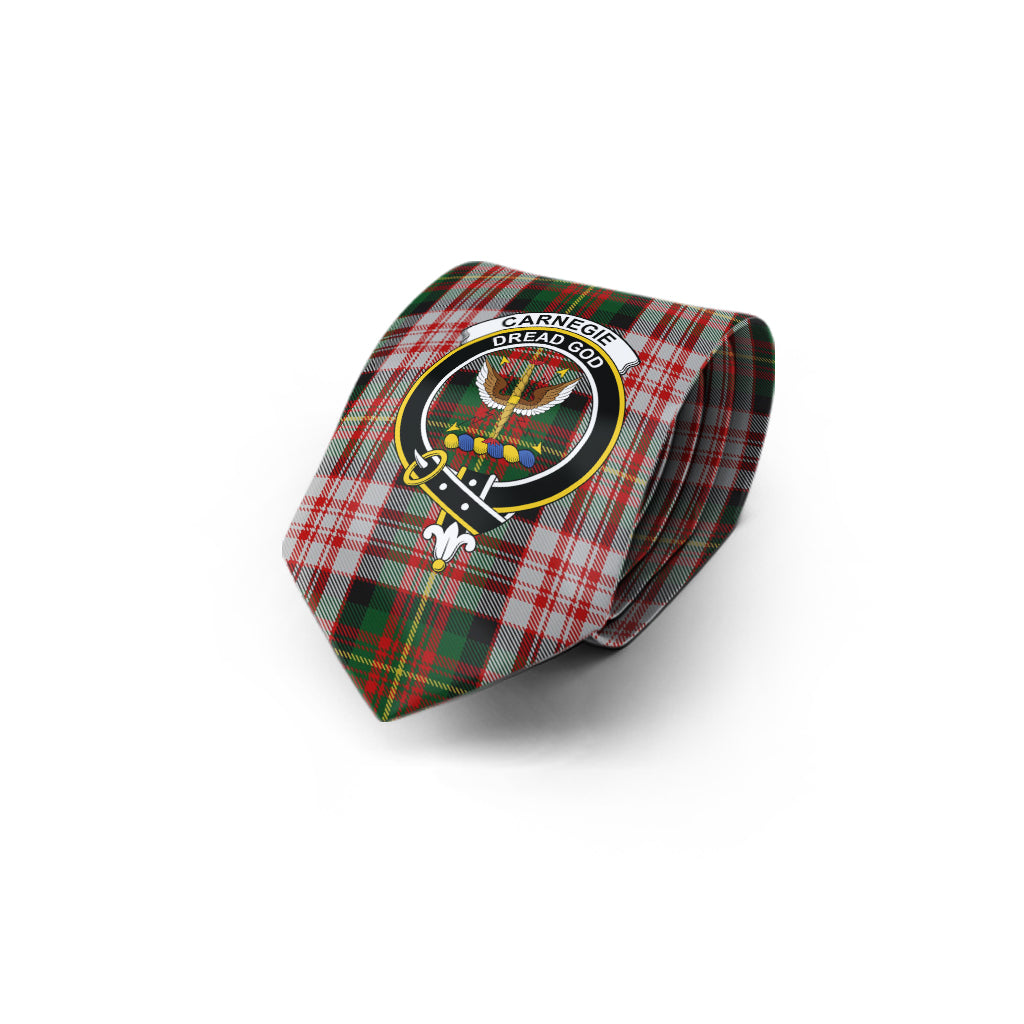 Carnegie Dress Tartan Classic Necktie with Family Crest - Tartan Vibes Clothing