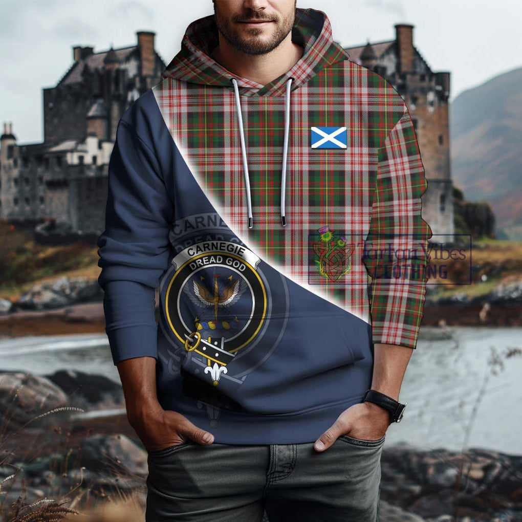 Carnegie Dress Tartan Hoodie with Personalised National Flag and Family Crest Half Style - Tartanvibesclothing Shop