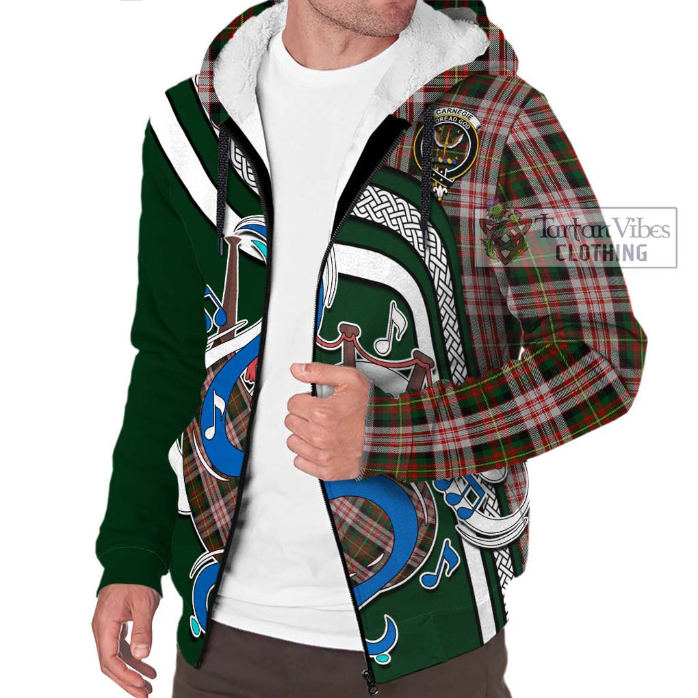 Carnegie Dress Tartan Sherpa Hoodie with Epic Bagpipe Style Unisex - Tartanvibesclothing Shop