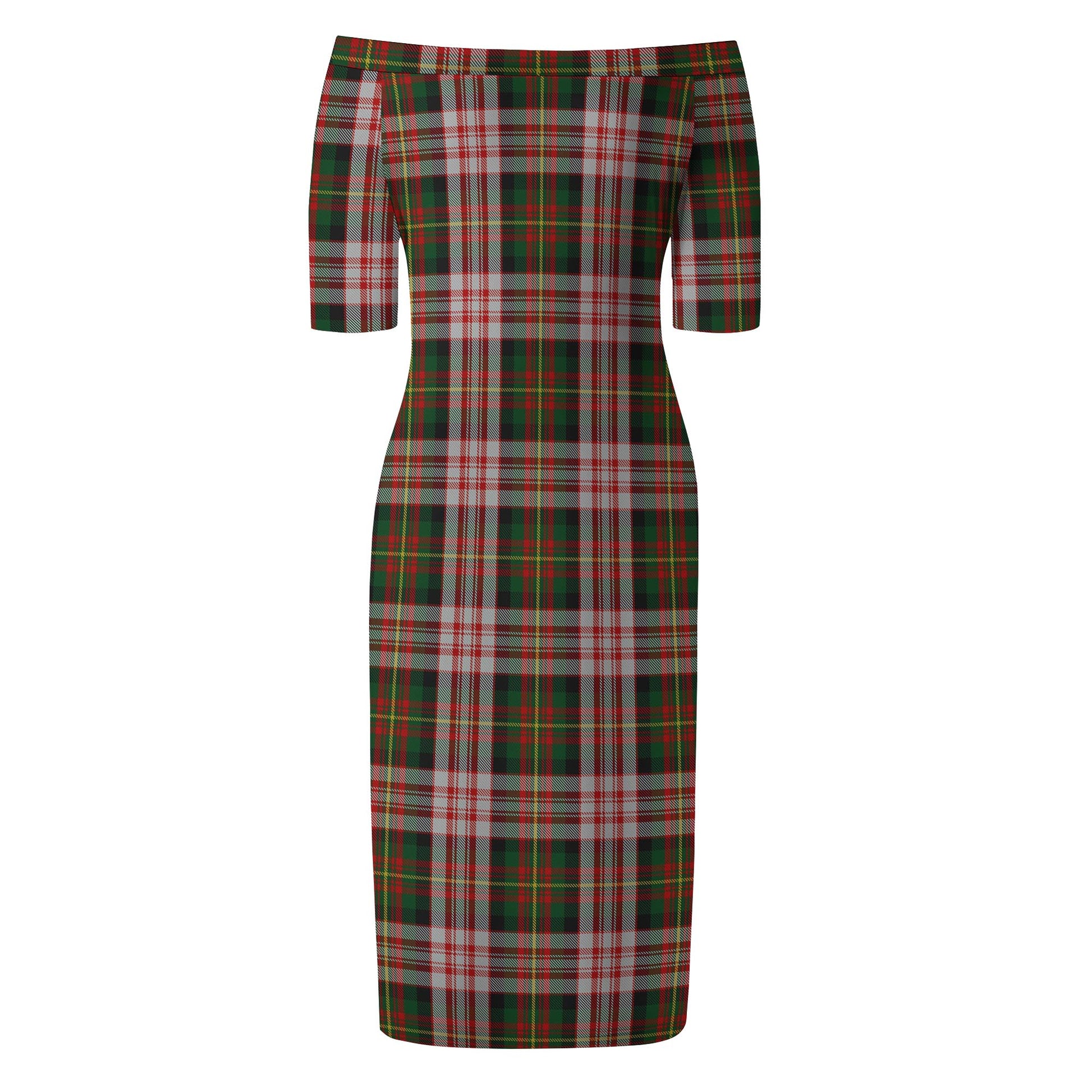 Carnegie Dress Tartan Off Shoulder Lady Dress - Tartanvibesclothing