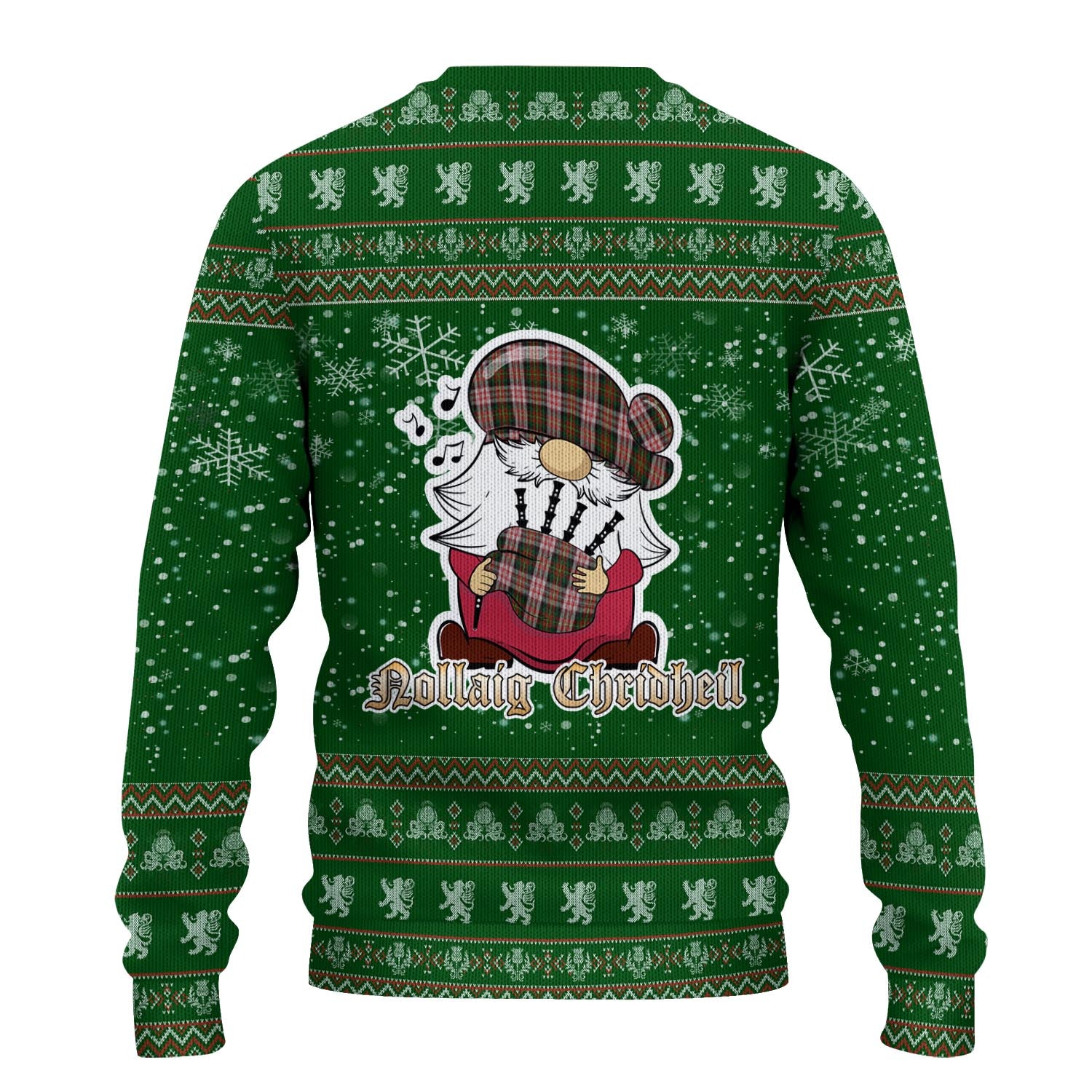 Carnegie Dress Clan Christmas Family Knitted Sweater with Funny Gnome Playing Bagpipes - Tartanvibesclothing