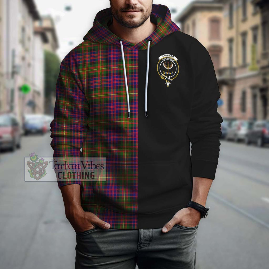 Carnegie Modern Tartan Hoodie with Family Crest and Half Of Me Style Zip Hoodie - Tartanvibesclothing Shop