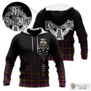 Carnegie Modern Tartan Knitted Hoodie Featuring Alba Gu Brath Family Crest Celtic Inspired