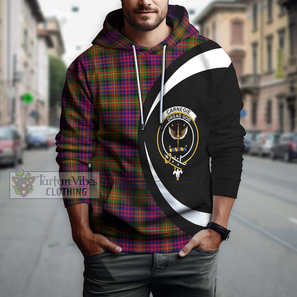 Tartan Vibes Clothing Carnegie Modern Tartan Hoodie with Family Crest Circle Style