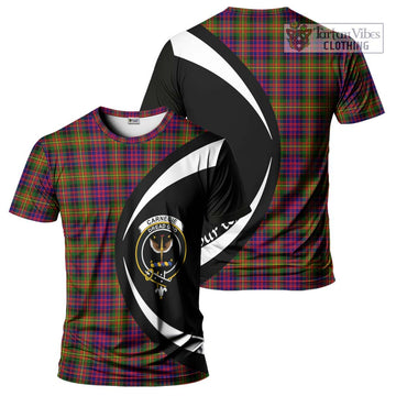 Carnegie Modern Tartan T-Shirt with Family Crest Circle Style