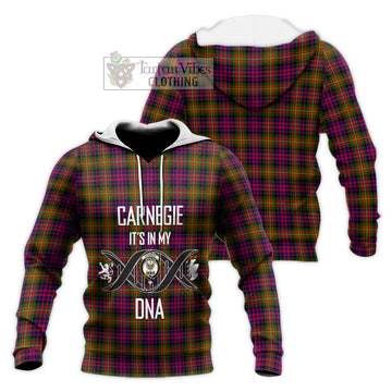 Carnegie Modern Tartan Knitted Hoodie with Family Crest DNA In Me Style