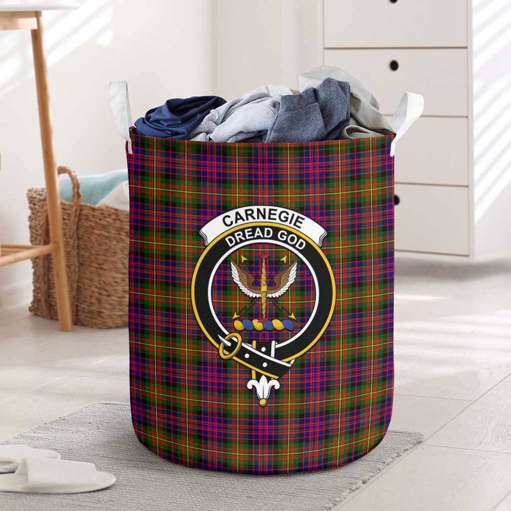 Carnegie Modern Tartan Laundry Basket with Family Crest One Size - Tartanvibesclothing Shop