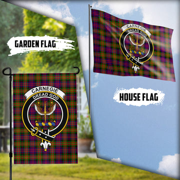 Carnegie Modern Tartan Flag with Family Crest