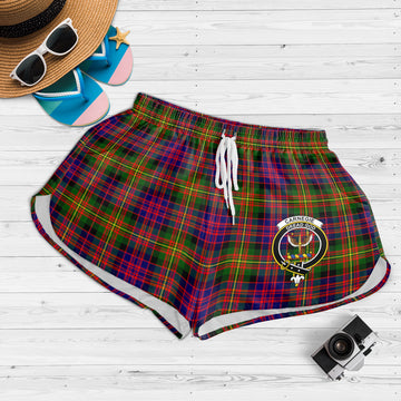 Carnegie Modern Tartan Womens Shorts with Family Crest