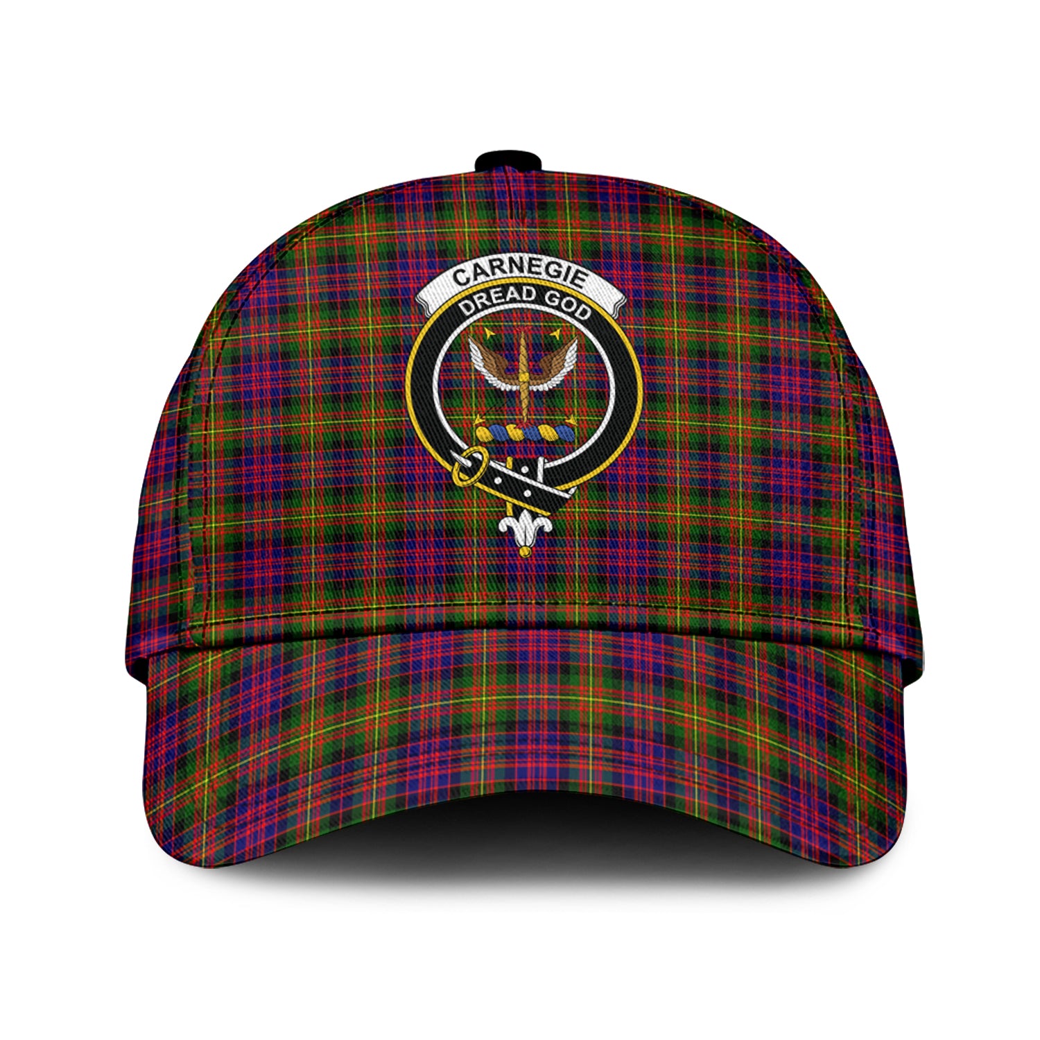 Carnegie Modern Tartan Classic Cap with Family Crest Classic Cap Universal Fit - Tartan Vibes Clothing