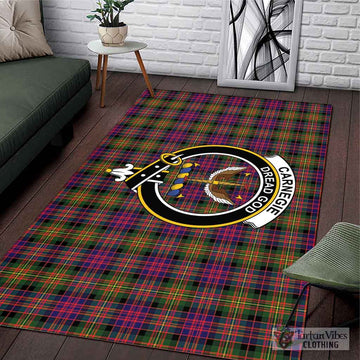 Carnegie Modern Tartan Area Rug with Family Crest