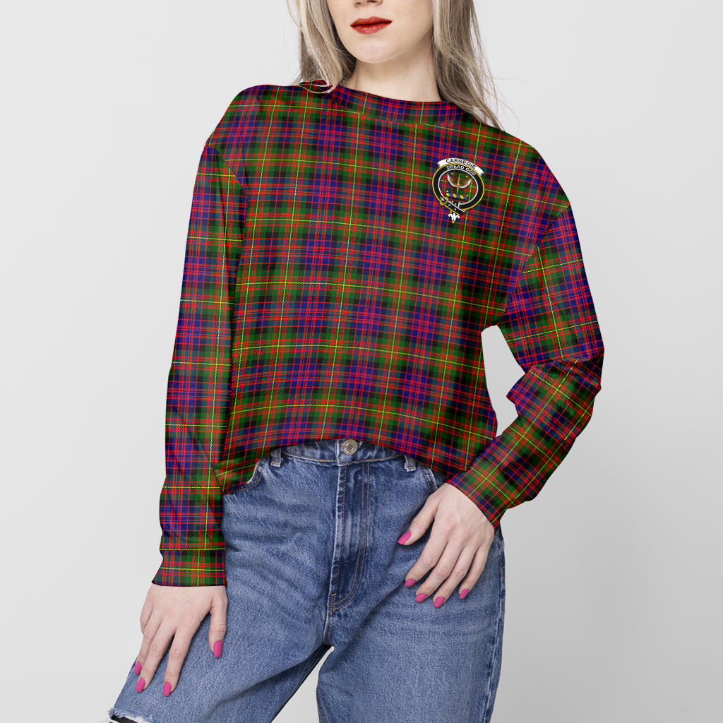 Carnegie Modern Tartan Sweatshirt with Family Crest - Tartan Vibes Clothing