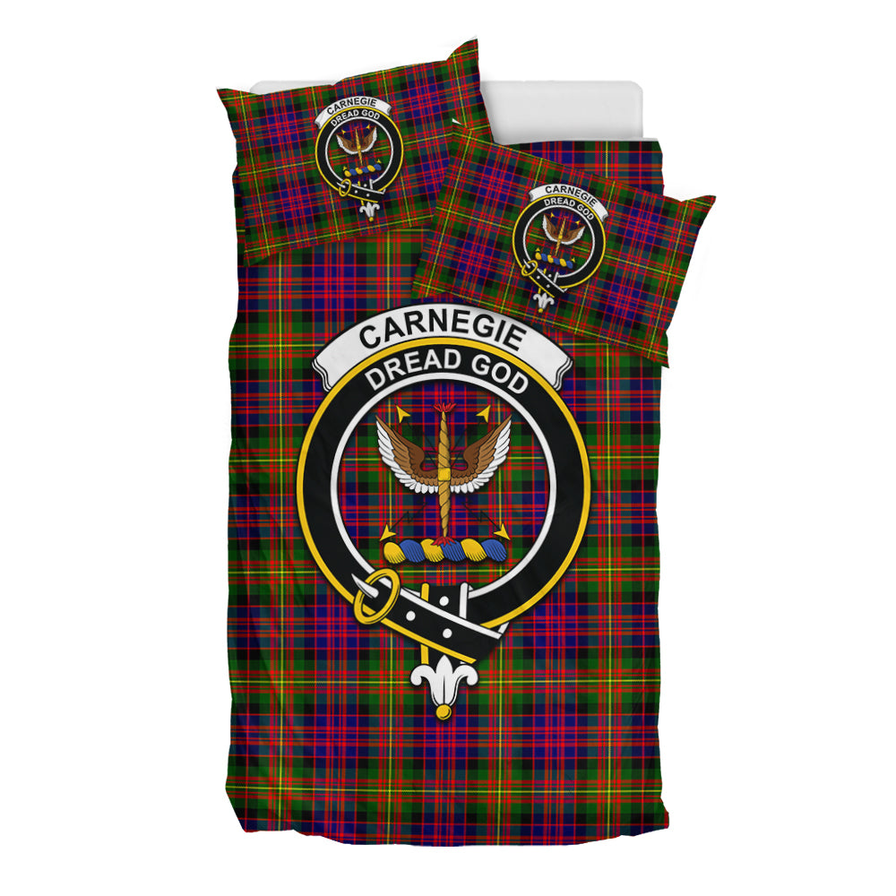 Carnegie Modern Tartan Bedding Set with Family Crest - Tartan Vibes Clothing