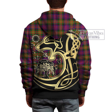 Carnegie Modern Tartan Hoodie with Family Crest Celtic Wolf Style