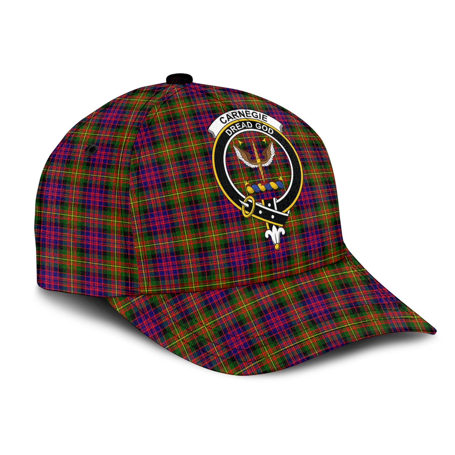 Carnegie Modern Tartan Classic Cap with Family Crest - Tartan Vibes Clothing