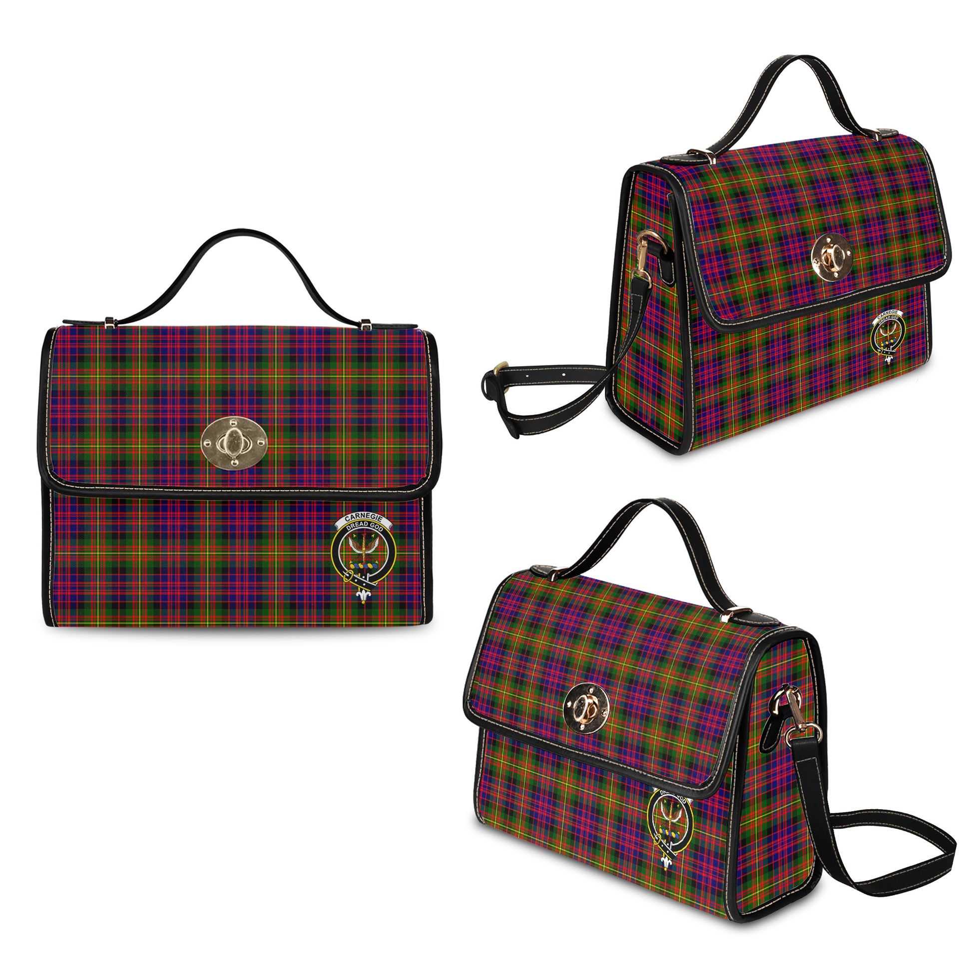 carnegie-modern-tartan-leather-strap-waterproof-canvas-bag-with-family-crest