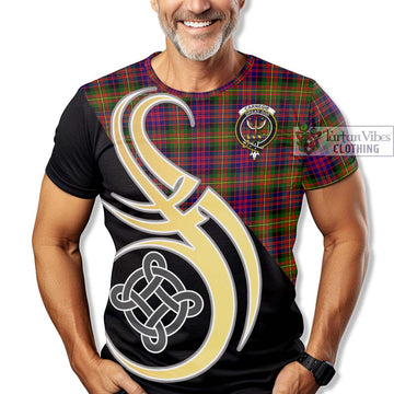 Carnegie Modern Tartan T-Shirt with Family Crest and Celtic Symbol Style