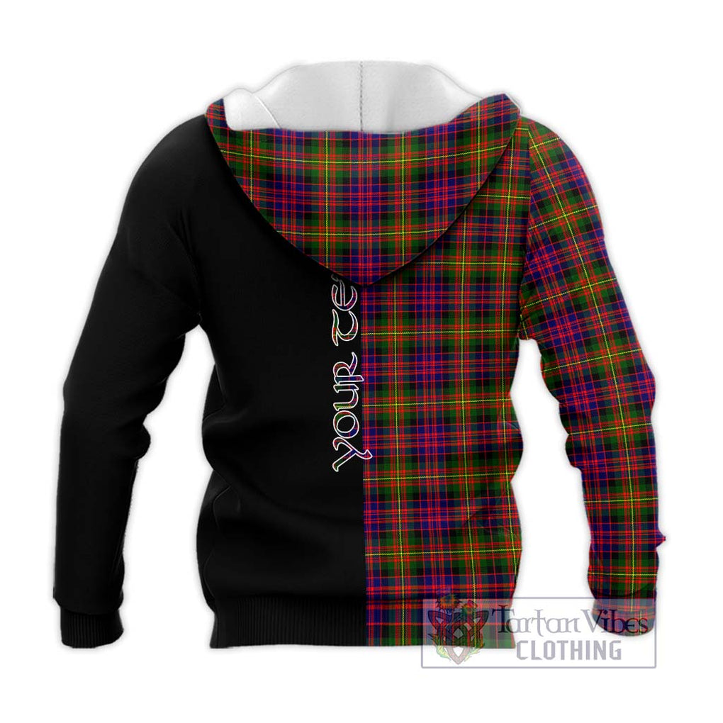 Carnegie Modern Tartan Knitted Hoodie with Family Crest and Half Of Me Style - Tartanvibesclothing Shop