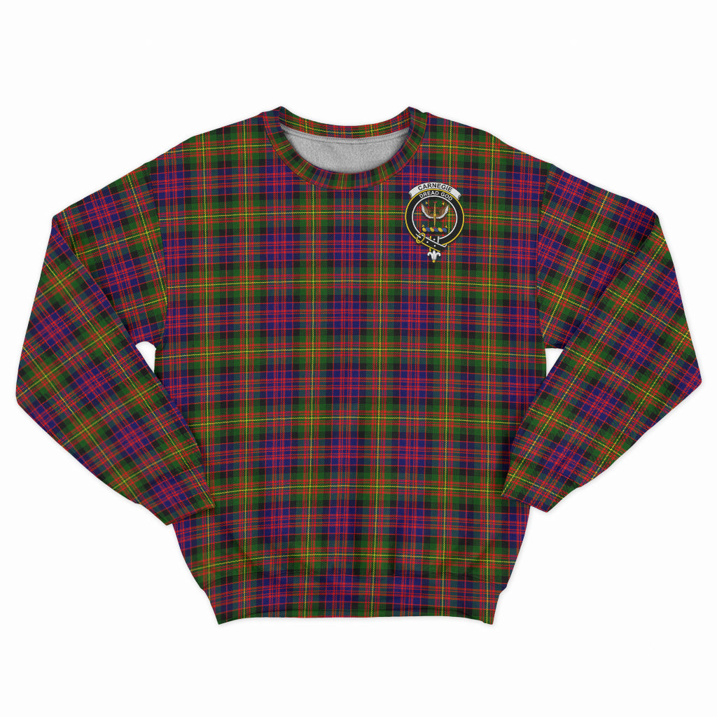 Carnegie Modern Tartan Sweatshirt with Family Crest - Tartan Vibes Clothing