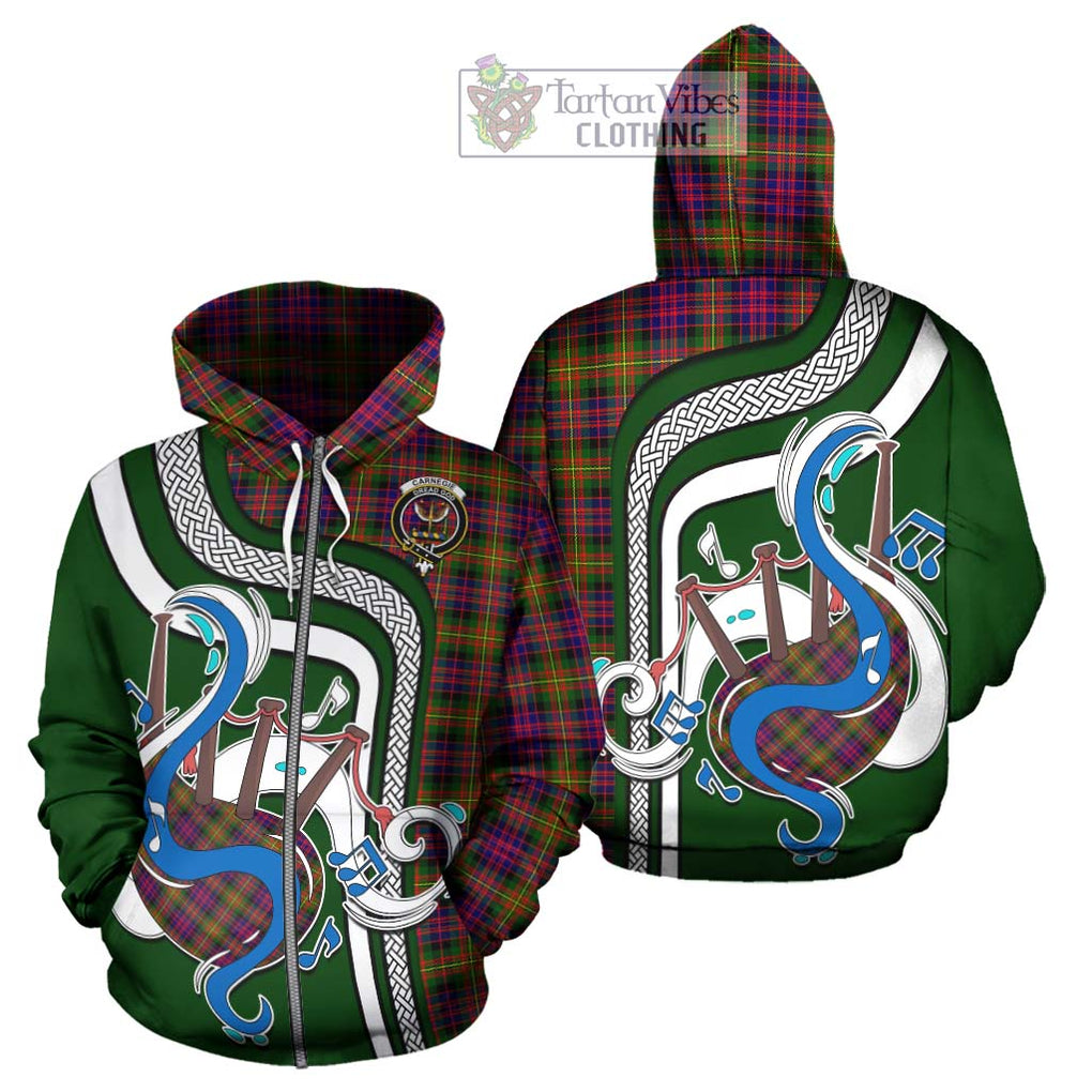 Carnegie Modern Tartan Hoodie with Epic Bagpipe Style - Tartanvibesclothing Shop