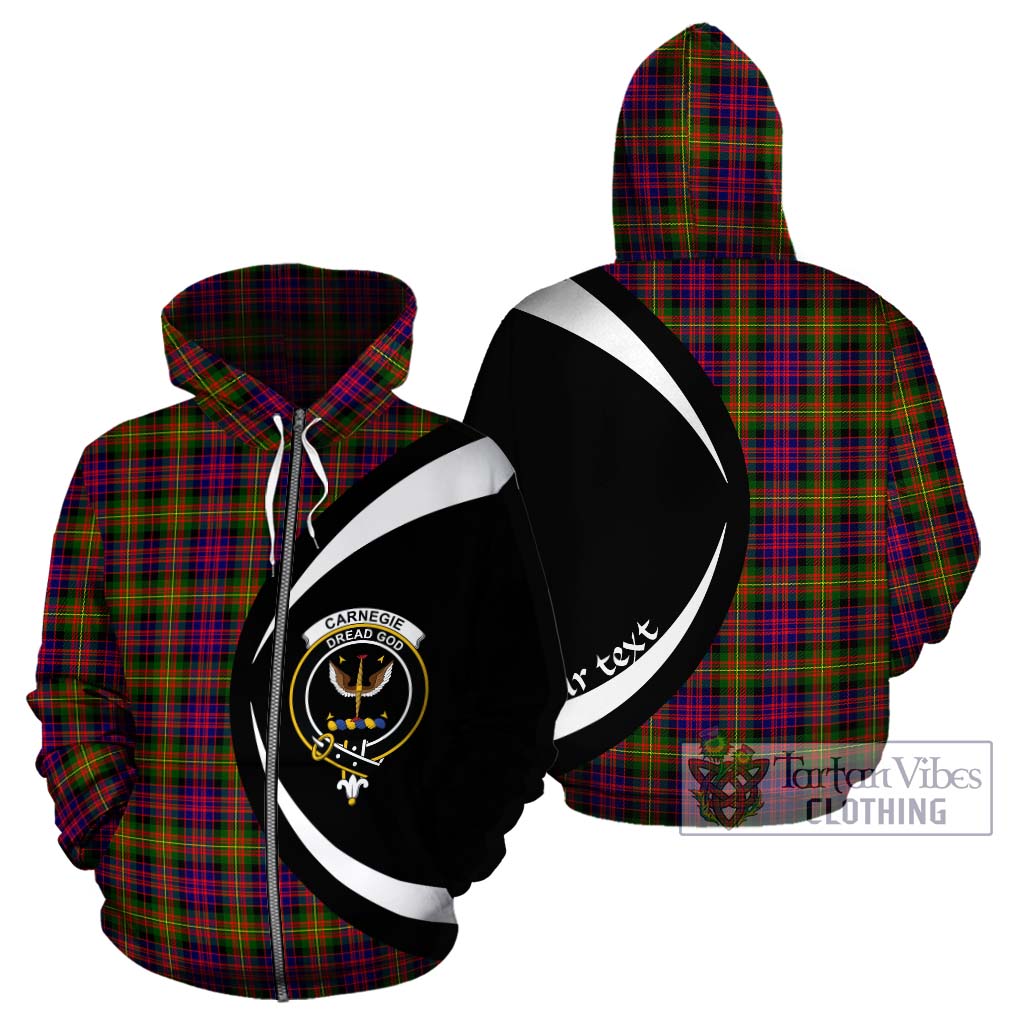 Tartan Vibes Clothing Carnegie Modern Tartan Hoodie with Family Crest Circle Style