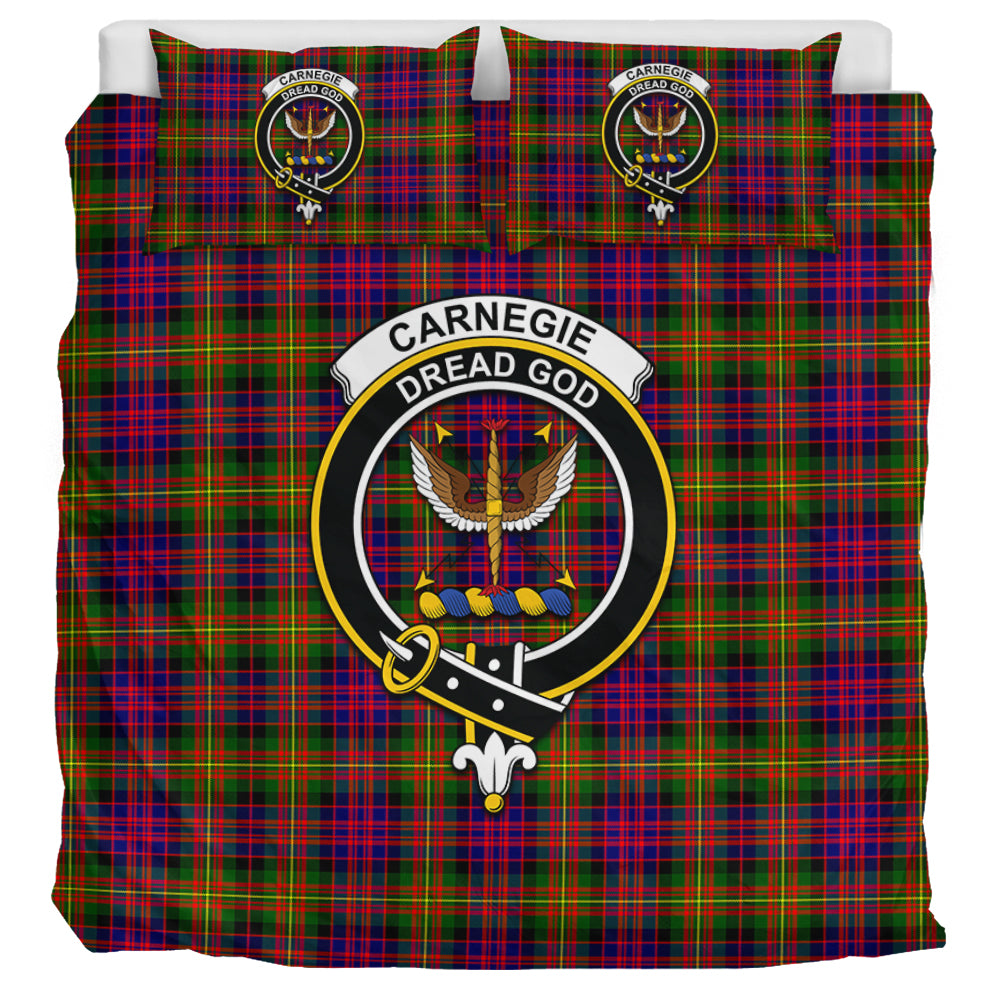 Carnegie Modern Tartan Bedding Set with Family Crest UK Bedding Set UK Super King 104*94 inch - Tartan Vibes Clothing