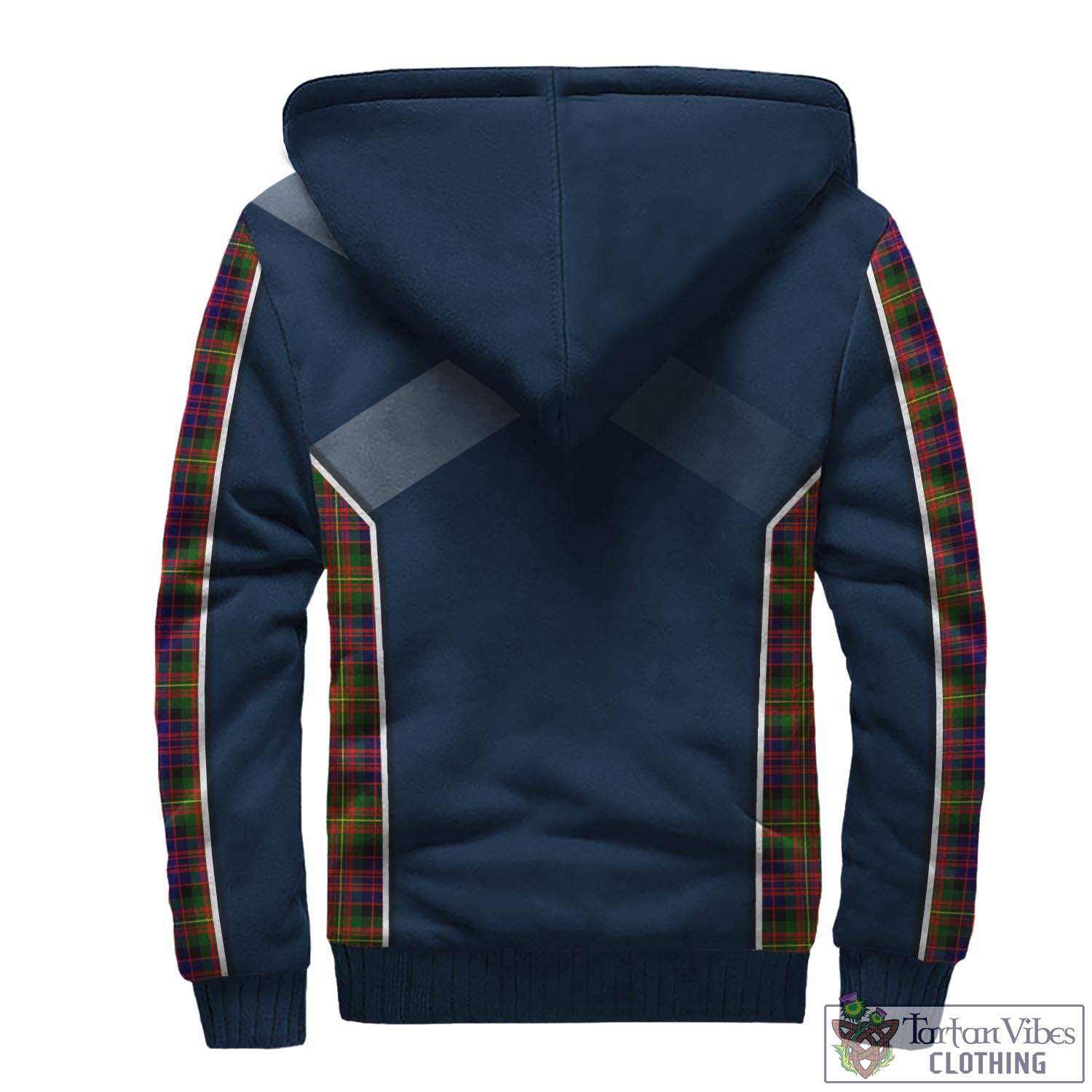 Tartan Vibes Clothing Carnegie Modern Tartan Sherpa Hoodie with Family Crest and Scottish Thistle Vibes Sport Style