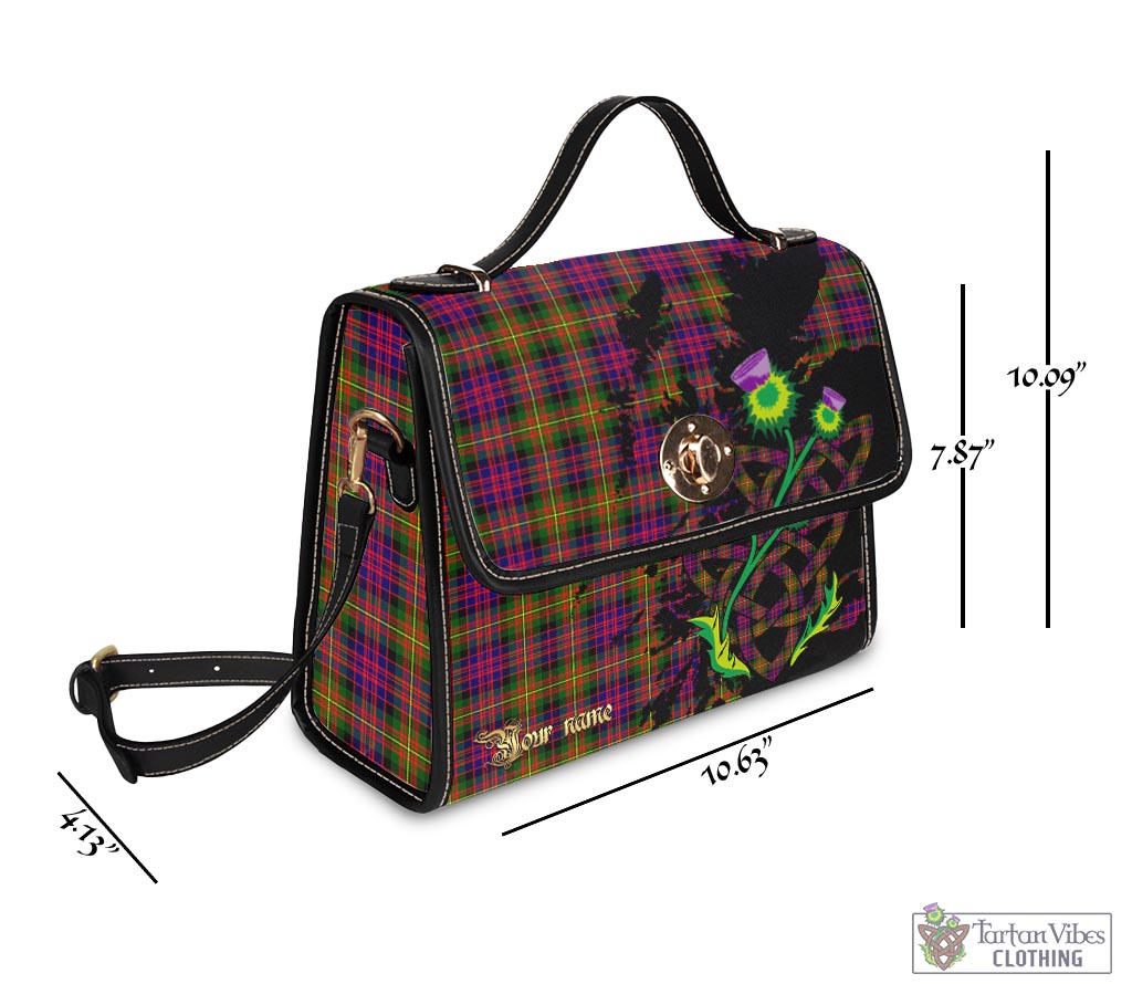 Tartan Vibes Clothing Carnegie Modern Tartan Waterproof Canvas Bag with Scotland Map and Thistle Celtic Accents