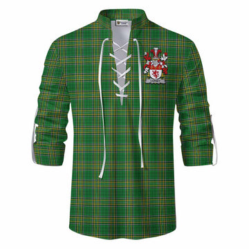 Carney Irish Clan Tartan Ghillie Kilt Shirt with Coat of Arms