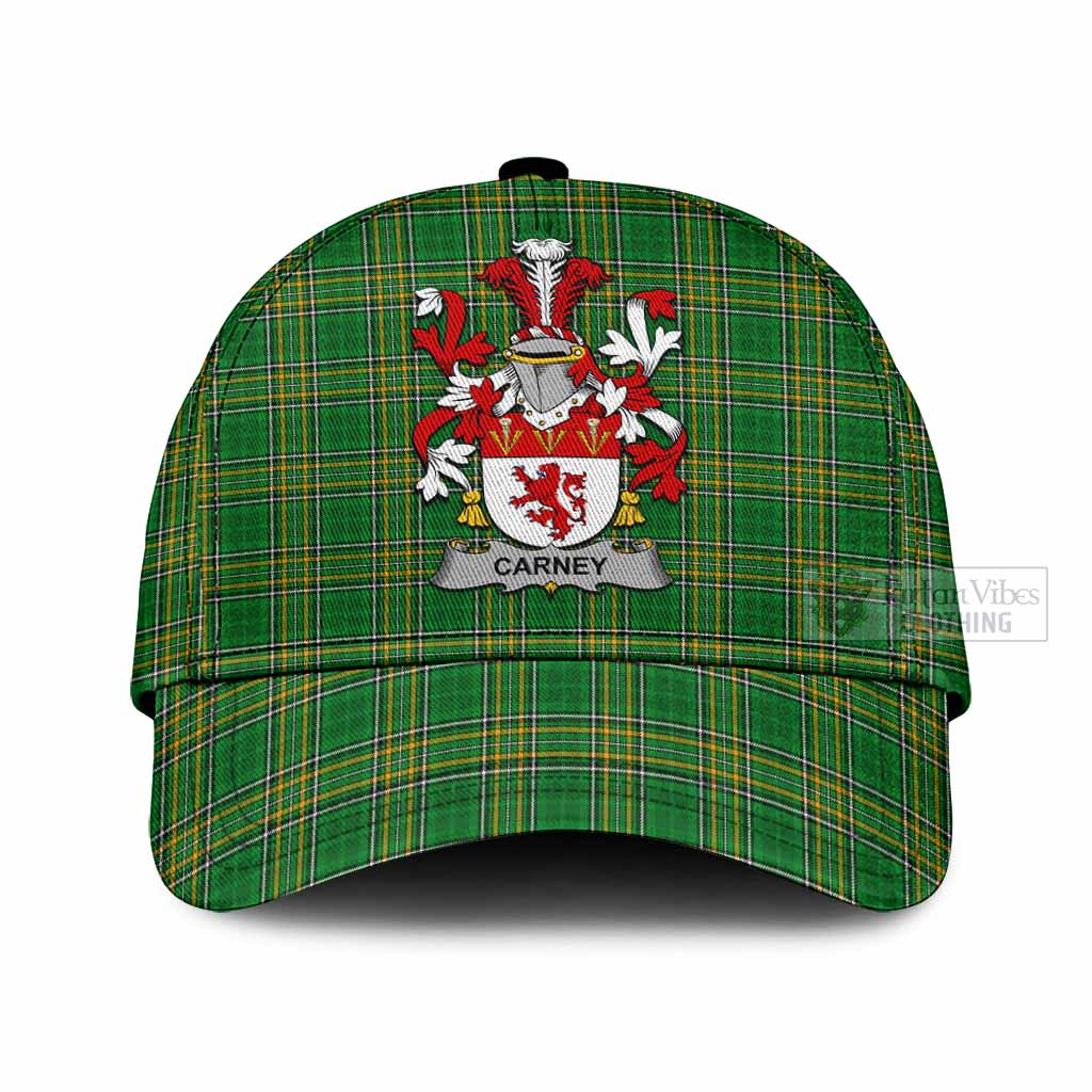 Tartan Vibes Clothing Carney Irish Clan Tartan Classic Cap with Coat of Arms