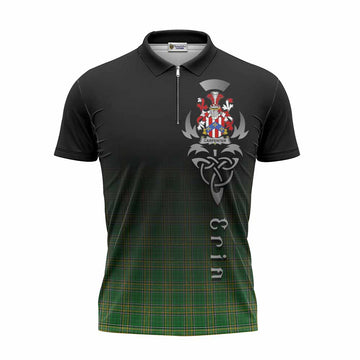 Carpenter Irish Clan Zipper Polo Shirt with Coat of Arms Erin Go Bragh Celtic Inspired Unisex - Tartan Vibes Clothing