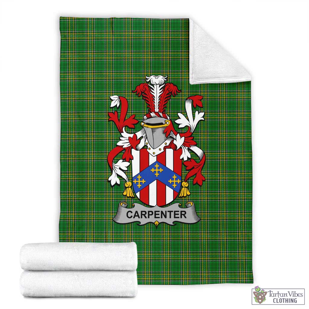 Carpenter Irish Clan Tartan Blanket with Coat of Arms X-Large 59 x 79 inches 150 x 200 cm - Tartan Vibes Clothing