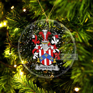 Carpenter Irish Clan Christmas Glass Ornament with Coat of Arms