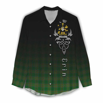 Carroll Irish Clan Women's Casual Shirt with Coat of Arms Erin Go Bragh Celtic Inspired Female - Tartan Vibes Clothing