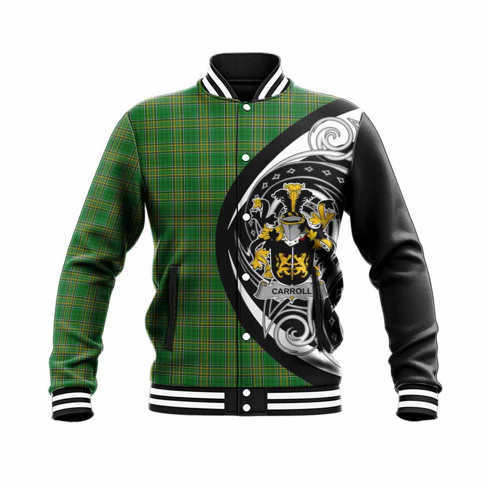 Carroll Irish Clan Baseball Jacket Celtic Circle Style Unisex - Tartan Vibes Clothing