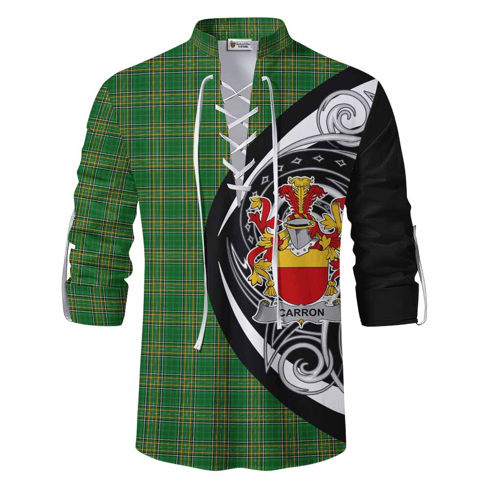 Carron Irish Clan Ghillie Kilt Shirt Celtic Circle Style Men - Tartan Vibes Clothing