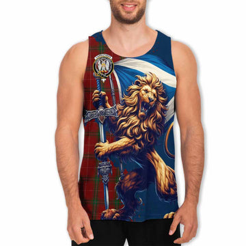 Carruthers Tartan Family Crest Men's Tank Top with Scottish Majestic Lion