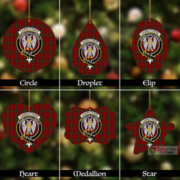 Carruthers Tartan Christmas Aluminium Ornament with Family Crest