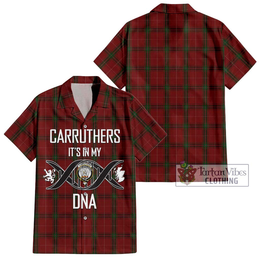 Carruthers Tartan Short Sleeve Button Shirt with Family Crest DNA In Me Style Kid - Tartanvibesclothing Shop