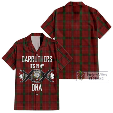 Carruthers Tartan Short Sleeve Button Shirt with Family Crest DNA In Me Style